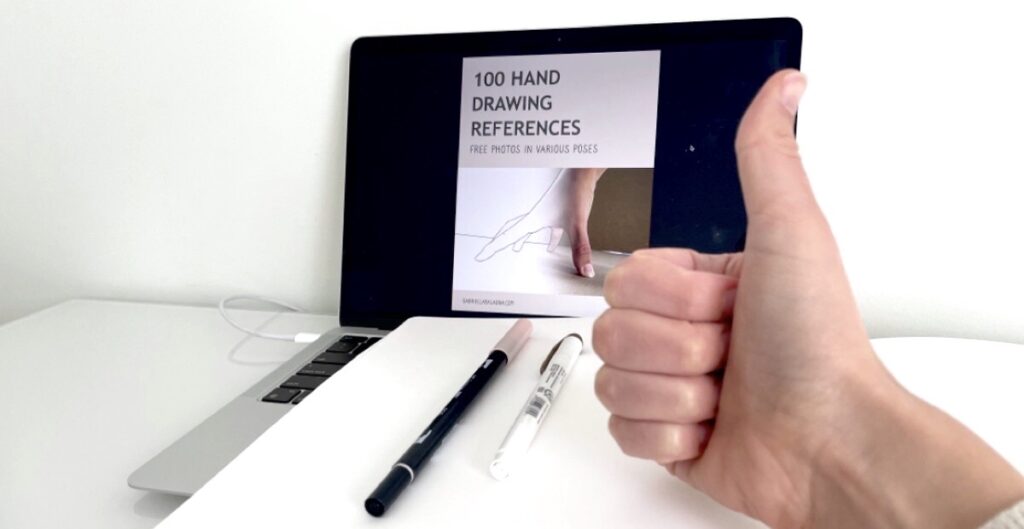 Set of sketched hands. Five finger non comic hand. Various gestures for  pointing something Stock Photo - Alamy